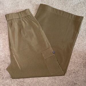 Olive Wide Leg Cargo Pants